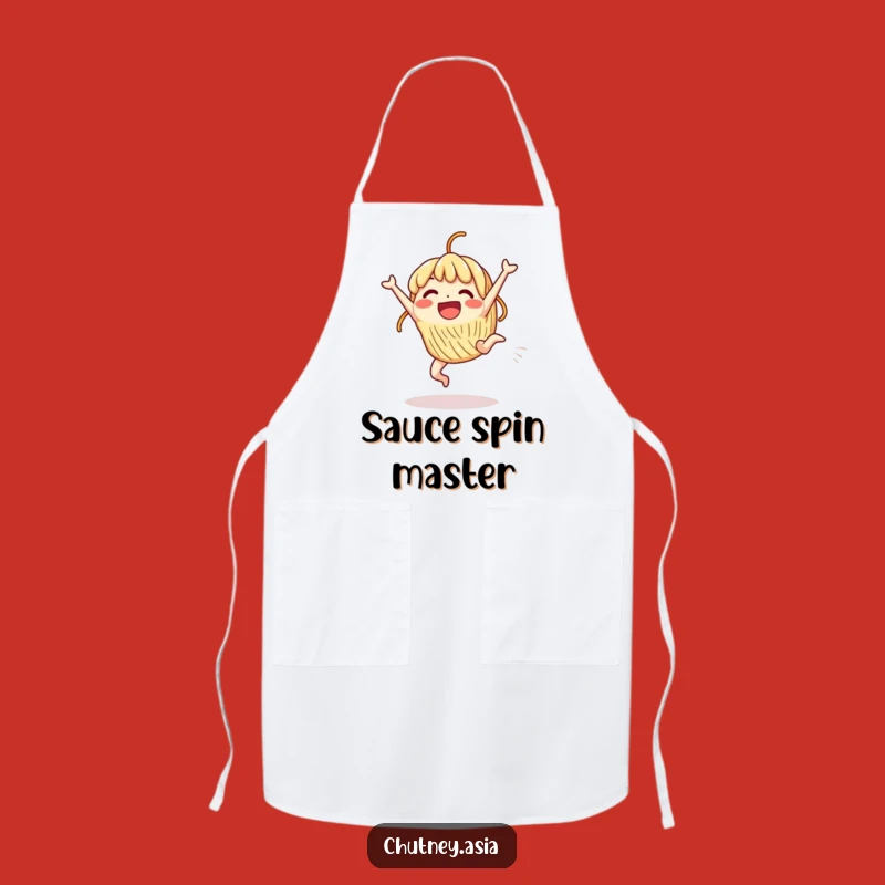 Funny Noodle Cartwheel Apron: Excited Chef Noodle, Kitchen Fun, Funny Gift!