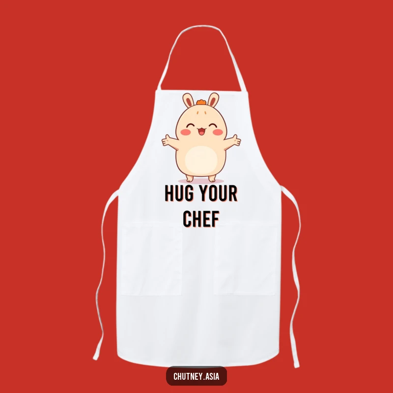 Funny Bao Hug Apron: Happy Chef Bun Embracing Friend, Kitchen Hug Funny Gift
