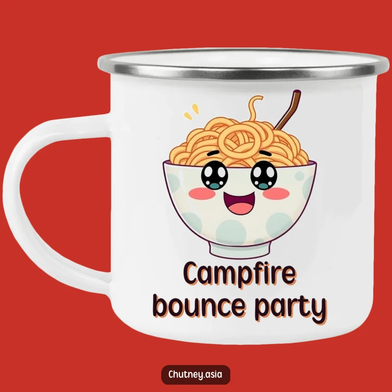Funny Ramen Bounce Camping Mug: Durable Googly Eyed Bowl Bouncing, Outdoor Funny Gift