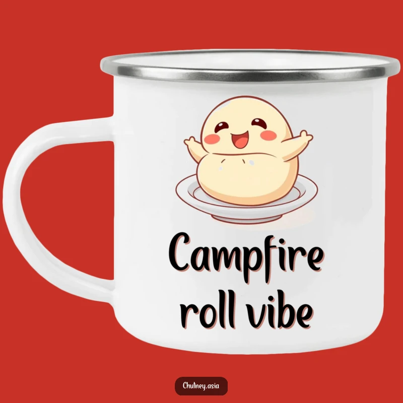 Funny Dumpling Roll Camping Mug - Adventure Fuel with Playful Foodie Fun
