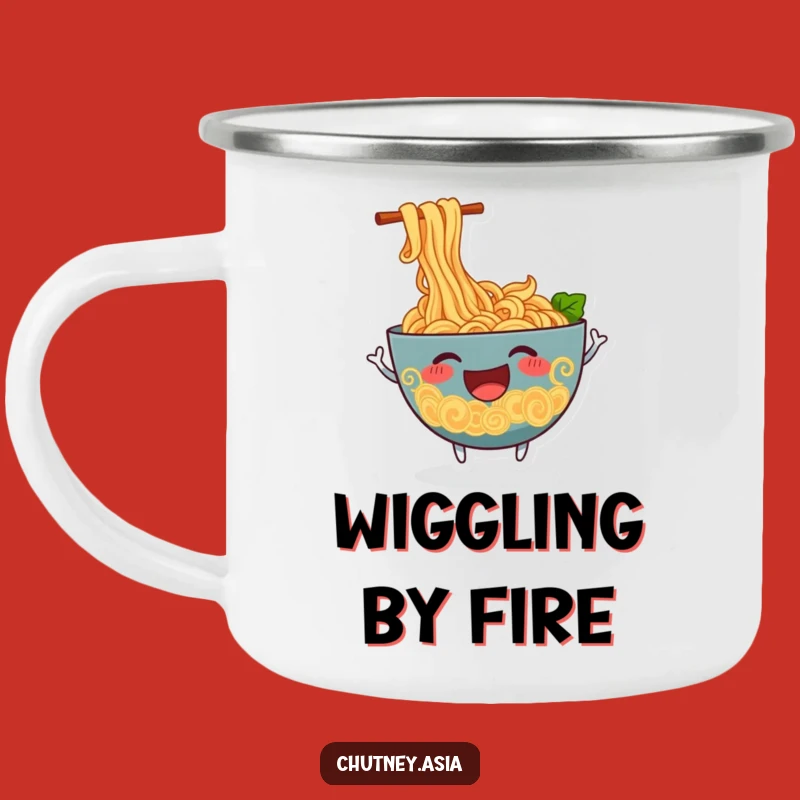 Funny Ramen Wiggle Camping Mug: Adventure with Appetizing Acrobatics