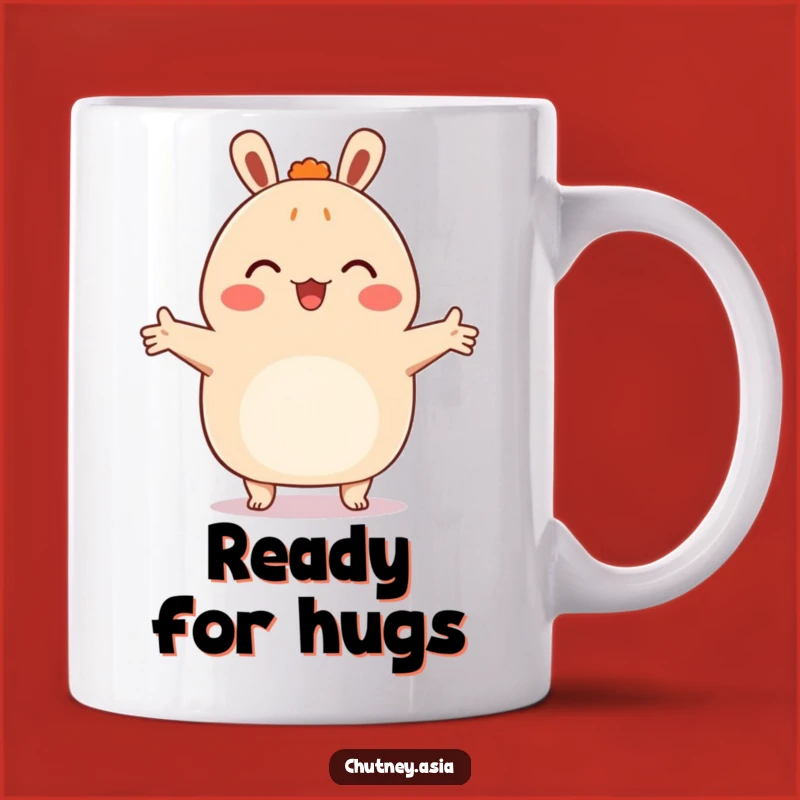 Funny Bao Hug Mug: Happy Bun Embracing Friend, Warm Hug Funny Gift
