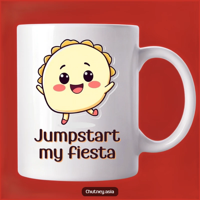 Funny Taco Jump Mug - Hilarious Mexican Food Lover Gift with Cheerful Character