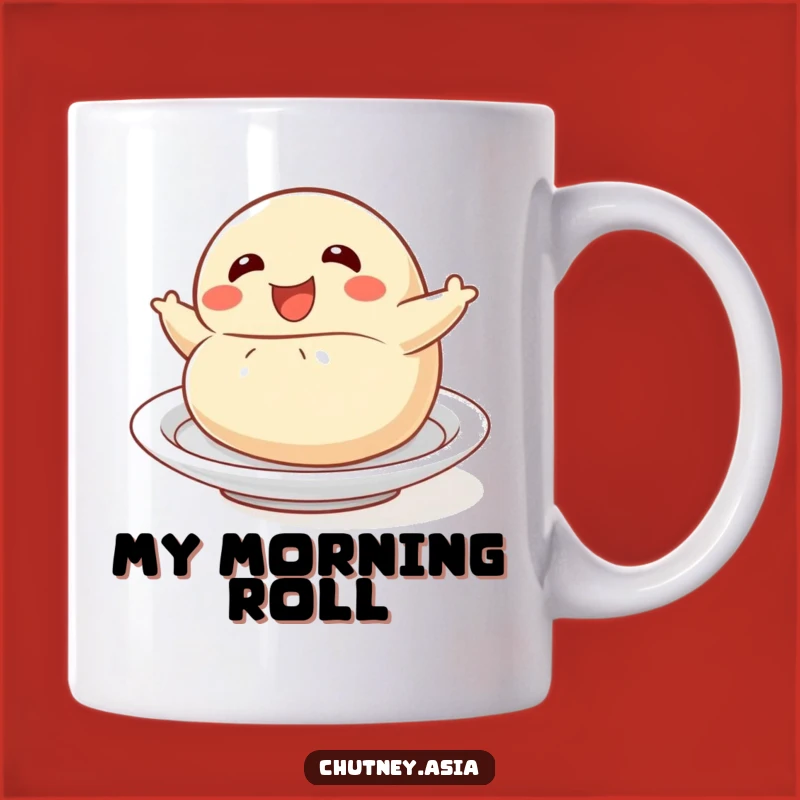 Funny Dumpling Roll Mug - Hilarious Foodie Gift with Playful Character