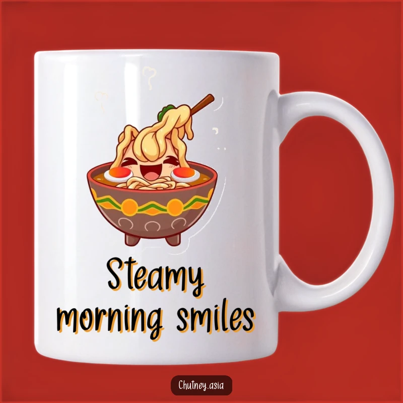 Funny Ramen Laugh Mug - Hilarious Foodie Gift with Giggling Character