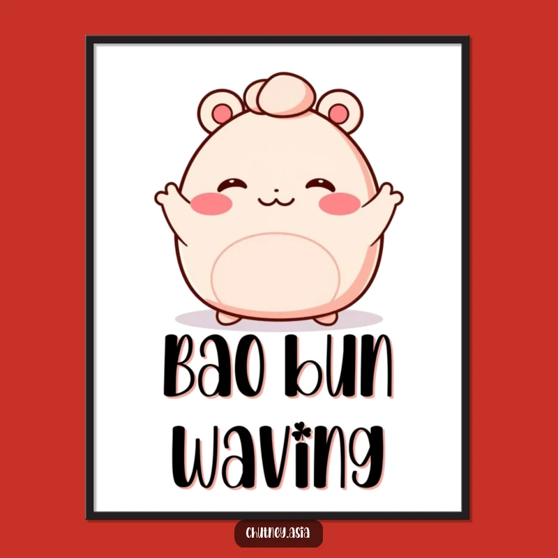 Funny Bao Bun Wave Digital Print: Instant Cuteness for Walls