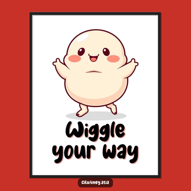 Funny Dumpling Dance Digital Art: Wiggly Feet Dancing, Instant Action Funny Gift