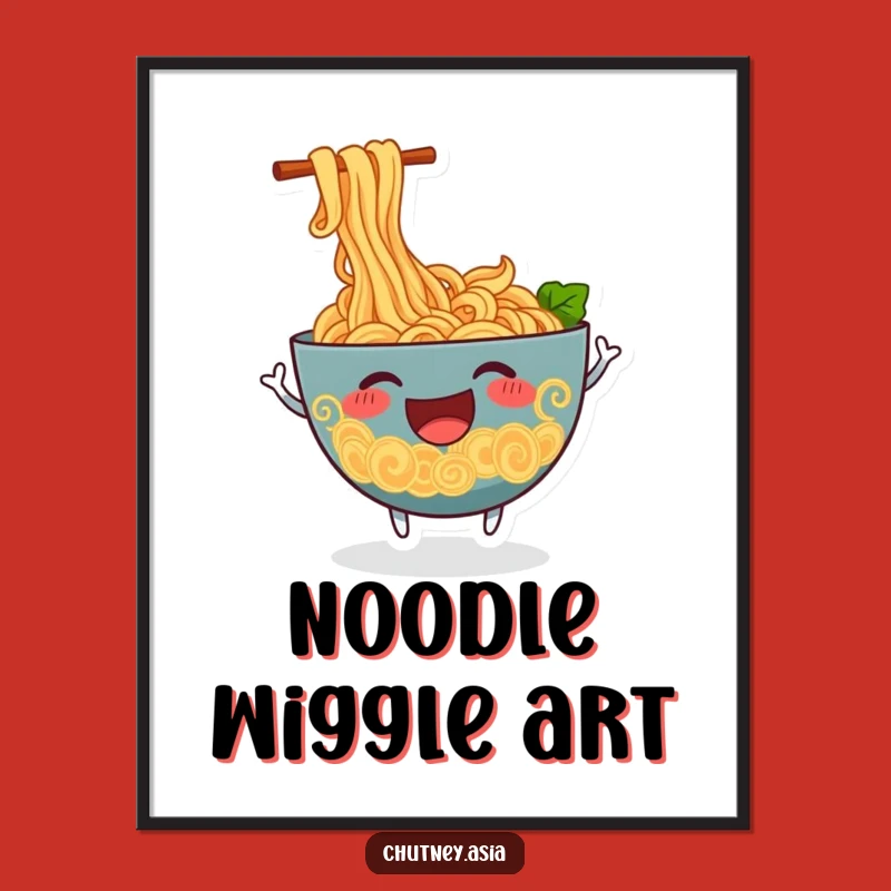 Funny Ramen Wiggle Digital Print: Instant Joy for Your Walls