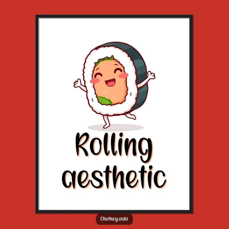 Funny Sushi Roll Jig Digital Print: Instant Joy for Your Walls