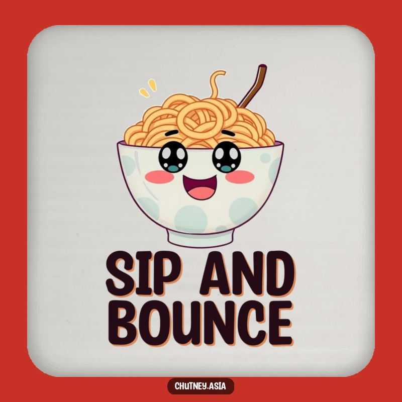 Funny Ramen Bounce Coaster: Protect Surfaces with Googly Eyed Bowl Bouncing, Quirky Funny Gift