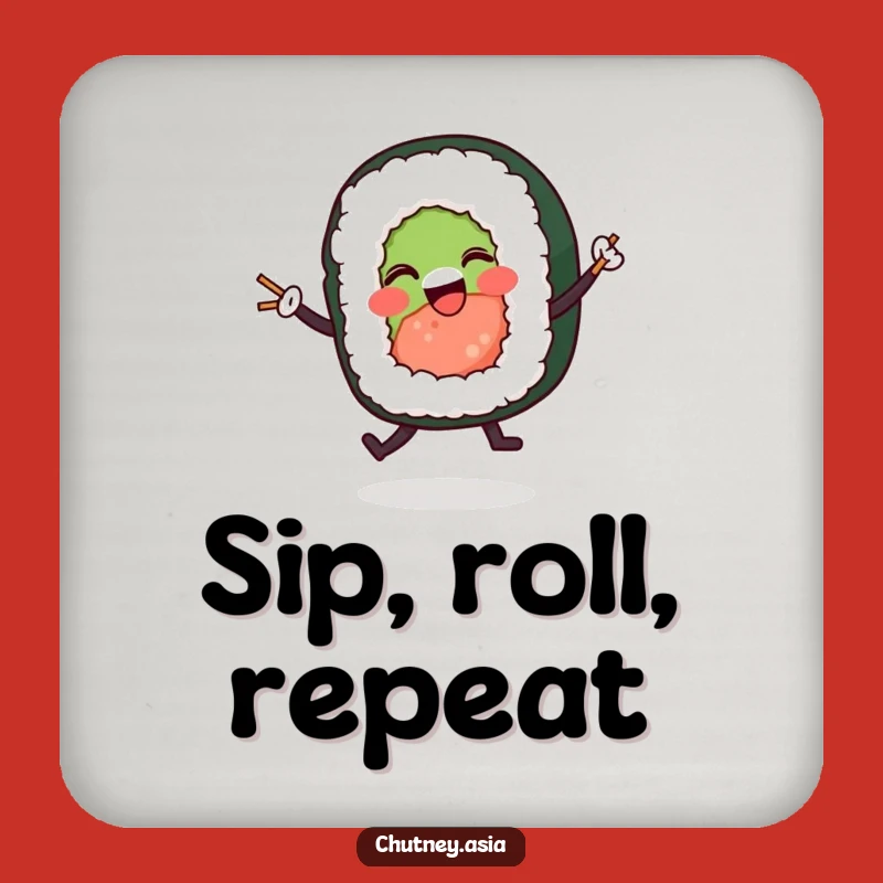 Funny Sushi Roll Dancing Coaster - Protect Surfaces with Hilarious Foodie Charm