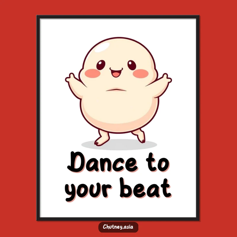 Funny Dumpling Dance Poster: Wiggly Feet Dancing Art, Vibrant Wall Decor Funny Gift