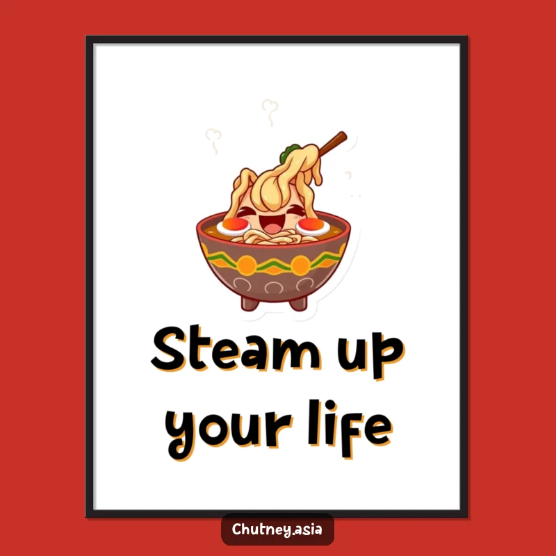 Funny Ramen Laugh Poster - Whimsical Food Art and Giggle-Worthy Gift Decor