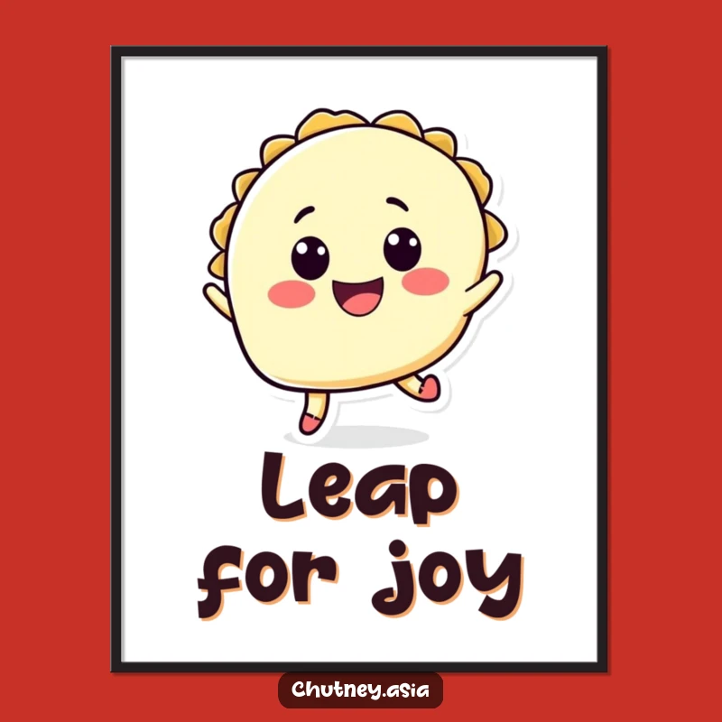 Funny Taco Jump Poster - Whimsical Mexican Food Art and Hilarious Gift Decor