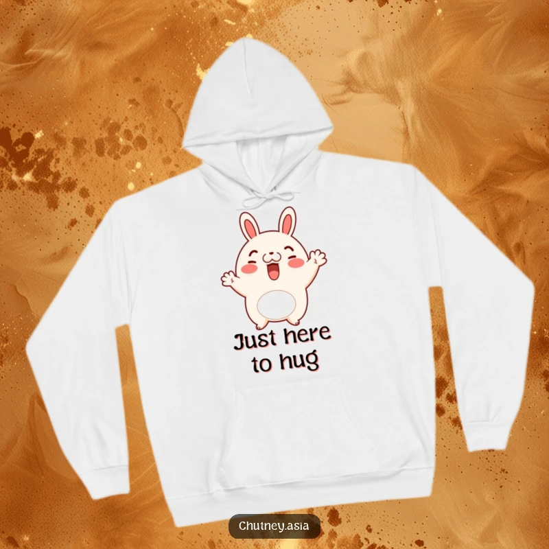 Funny bao bun wave hoodie featuring a cheerful bao bun character with rosy cheeks in a friendly wave, offering cozy comfort.
