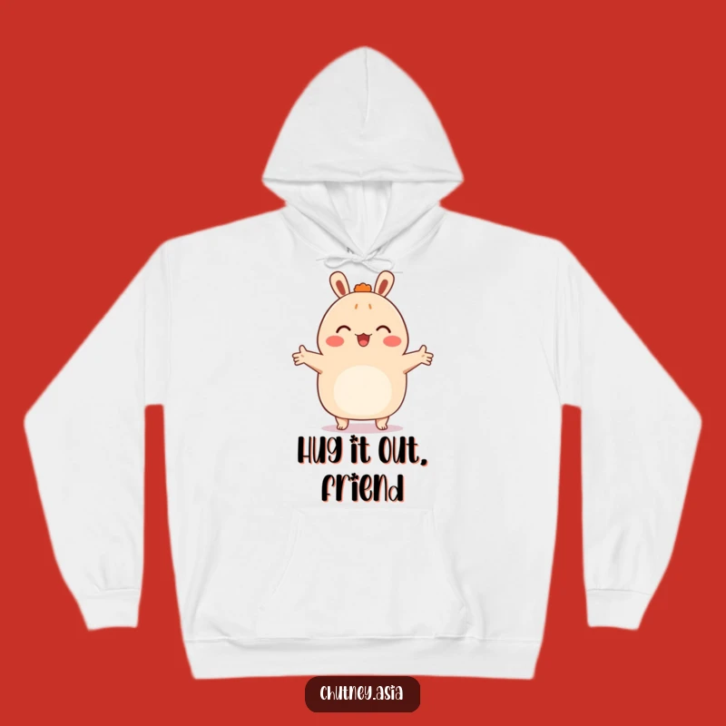 Funny Bao Hug Hoodie: Cozy Happy Bun Embracing Friend, Comforting Funny Gift