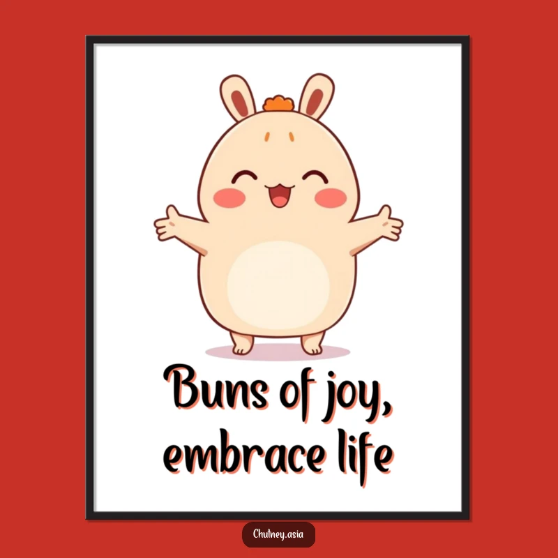 Free Printable Bao Bun Wall Art - Hugging Friend Downloadable Decor