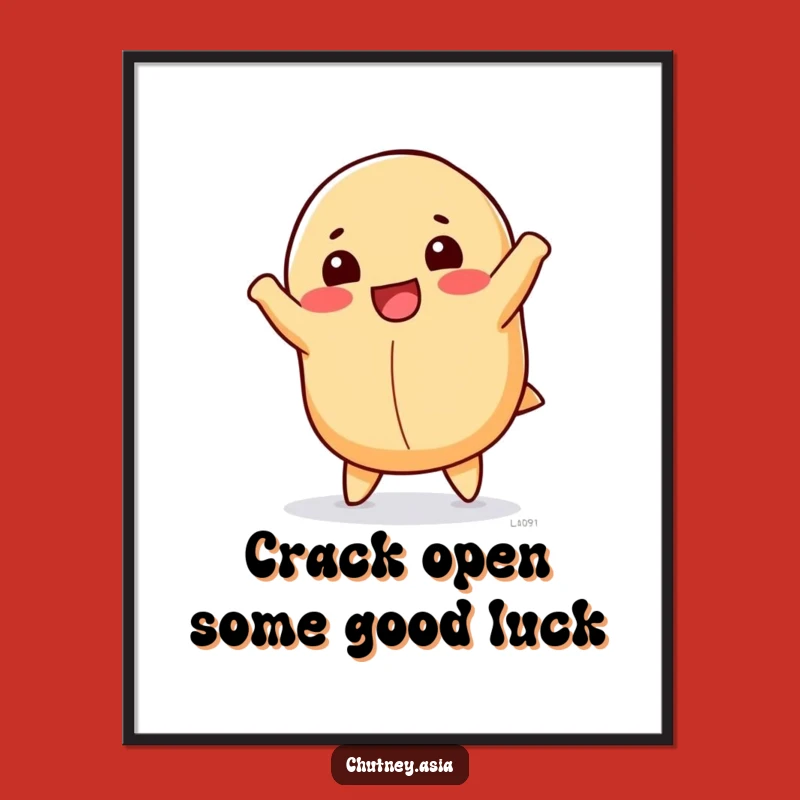 Free Printable Wall Art: Cartwheeling Fortune Cookie Downloadable Decor for Whimsical Spaces