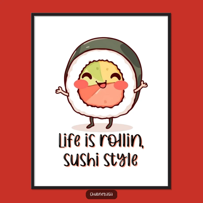 Free Printable Sushi Jig Wall Art - Funny Downloadable Decor for Kitchen Lovers