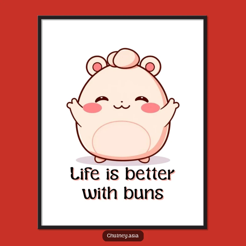 Free Printable Wall Art: Waving Bao Bun Downloadable Decor for Cute Kitchen Spaces