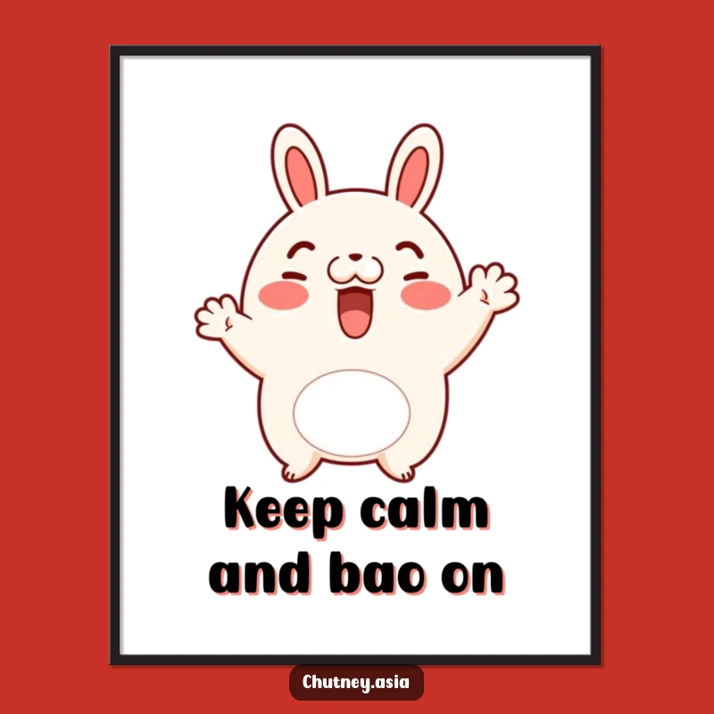 Free Printable Wall Art: Waving Bao Bun Decor, Cute Downloadable Art for a Cozy Home!