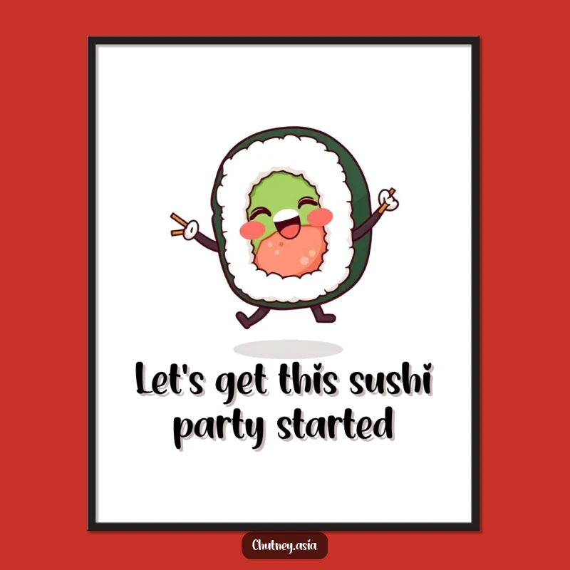 Free Printable Wall Art: Dancing Sushi Roll Decor, Funny Downloadable Art for Your Home!