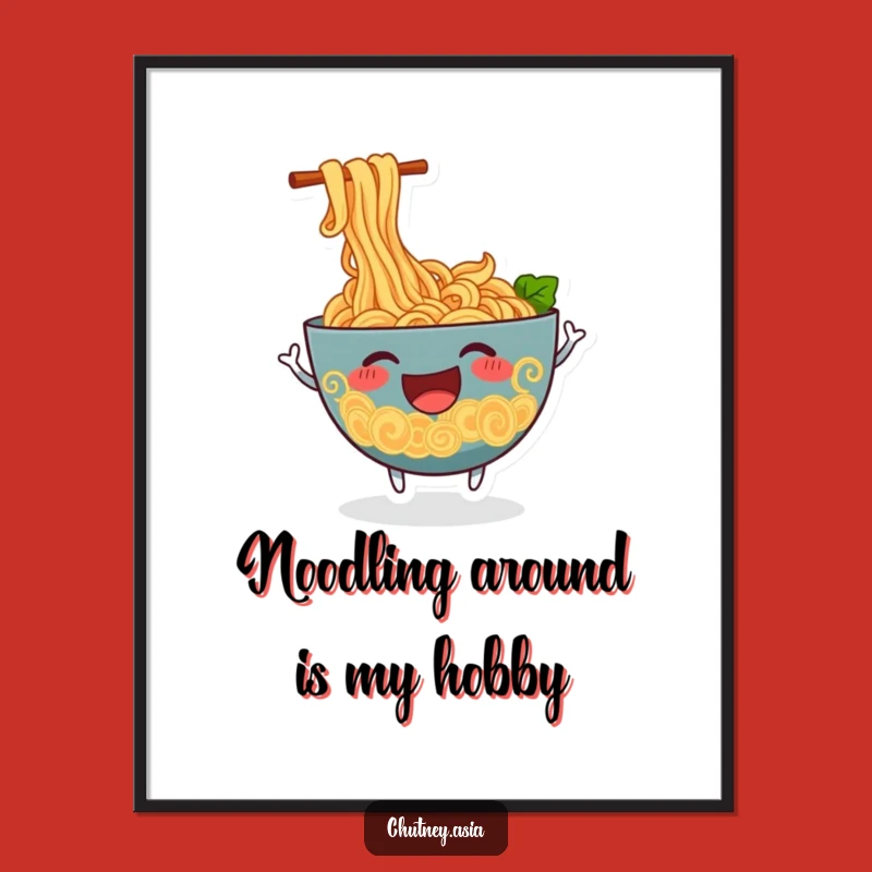 Free Printable Wall Art: Wiggling Ramen Fun Downloadable Decor for Kitchen Ambiance