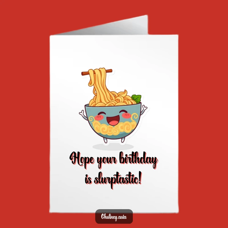 Free Printable Birthday Card: Wiggling Ramen Fun Downloadable Gift for Noodle Lovers