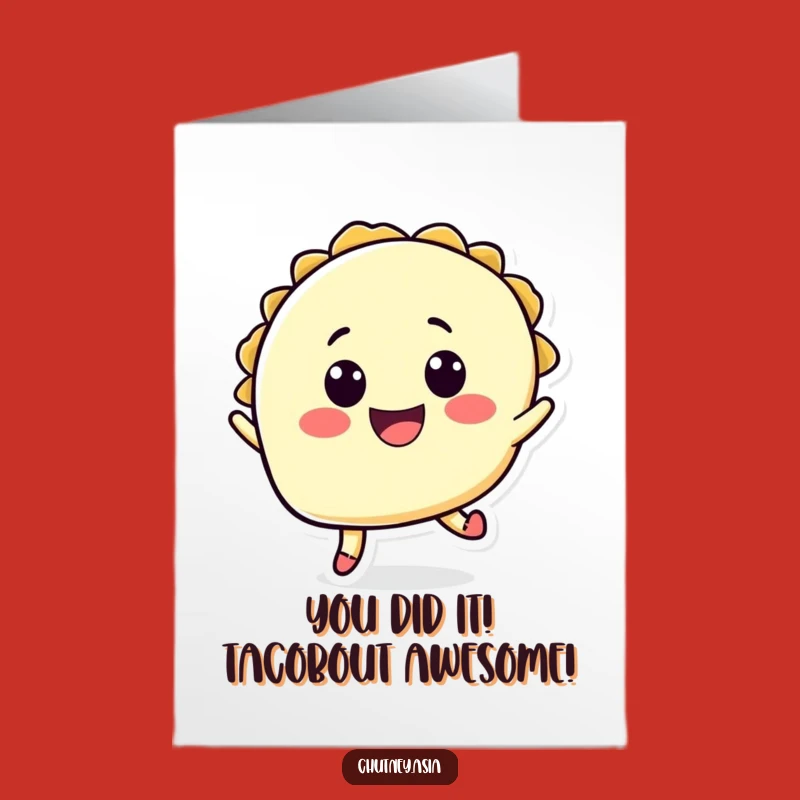 Free Printable Congrats Card: Jumping Taco, Energetic Downloadable Gift for Success!