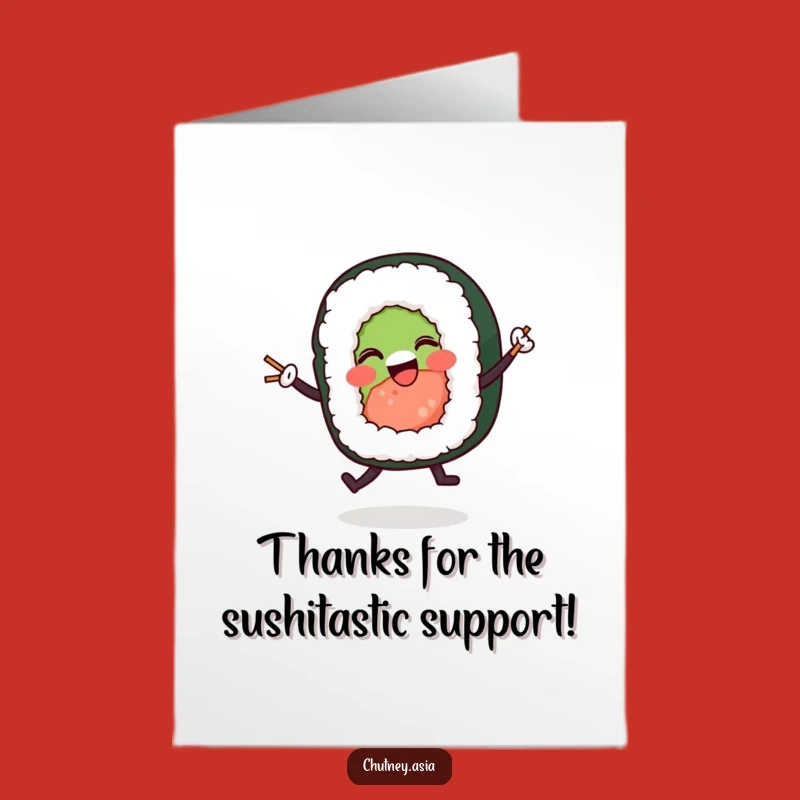 Free Printable Thank You Card: Dancing Sushi Roll, Appreciative Downloadable Gift!