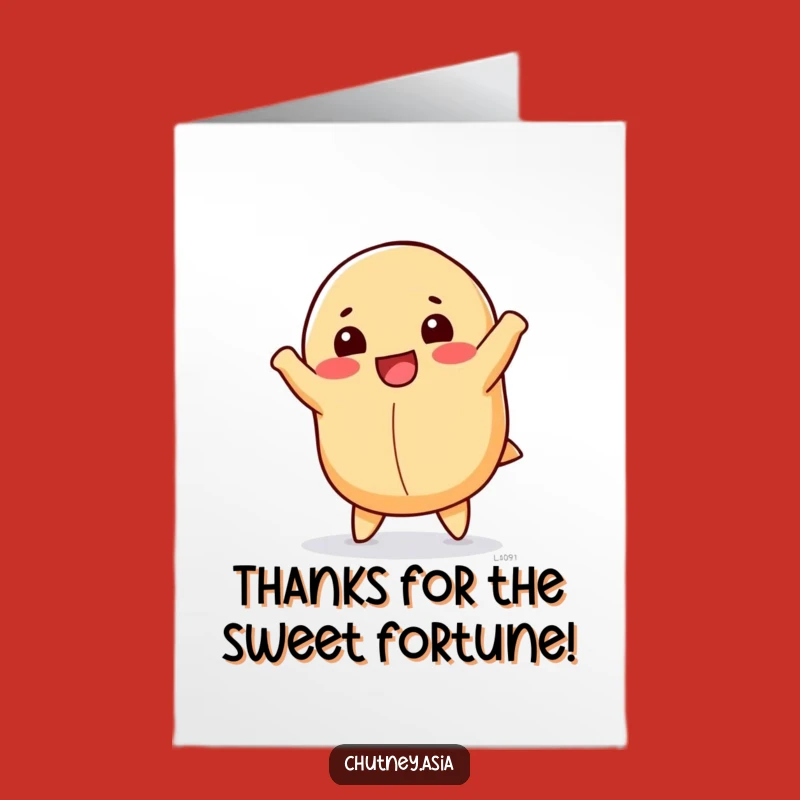Free Printable Thank You Card: Joyful Fortune Cookie Cartwheel Downloadable for Gratitude