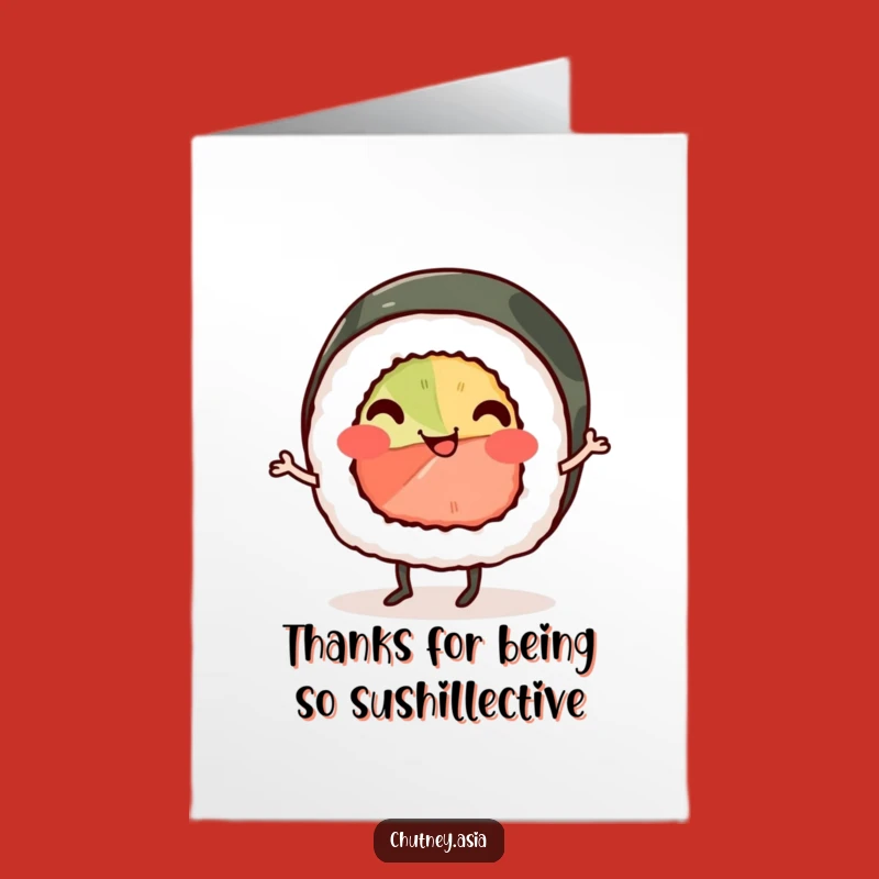 Free Printable Sushi Jig Thank You Card - Humorous Foodie Downloadable Expression