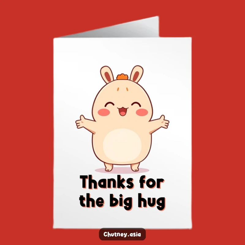 Free Printable Bao Bun Thank You Card - Hugging Downloadable Expression