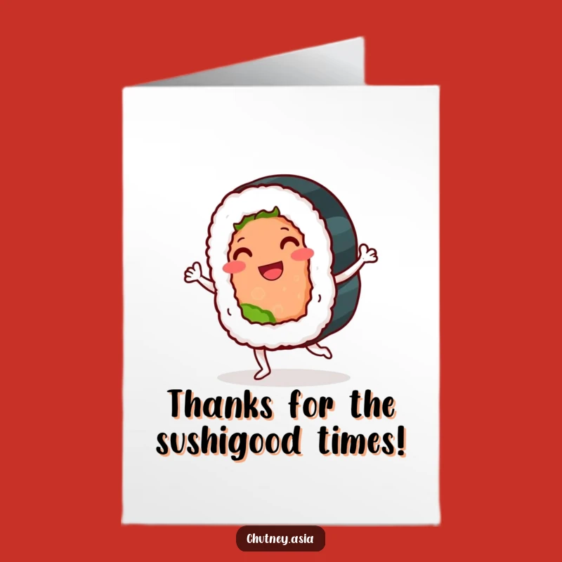 Free Printable Thank You Card: Adorable Sushi Roll Jig Downloadable for Gratitude