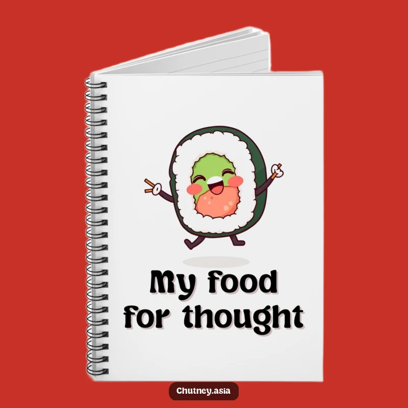 Funny Sushi Roll Dancing Notebook - Jot Down Ideas with Hilarious Foodie Flair