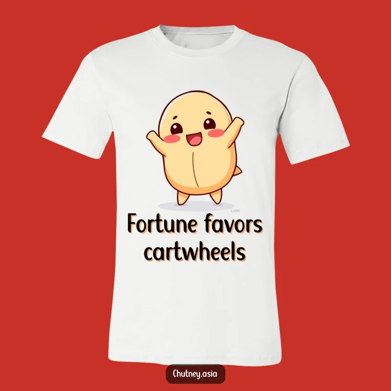 Funny Fortune Cookie Cartwheel T-Shirt: Wear Your Good Vibes