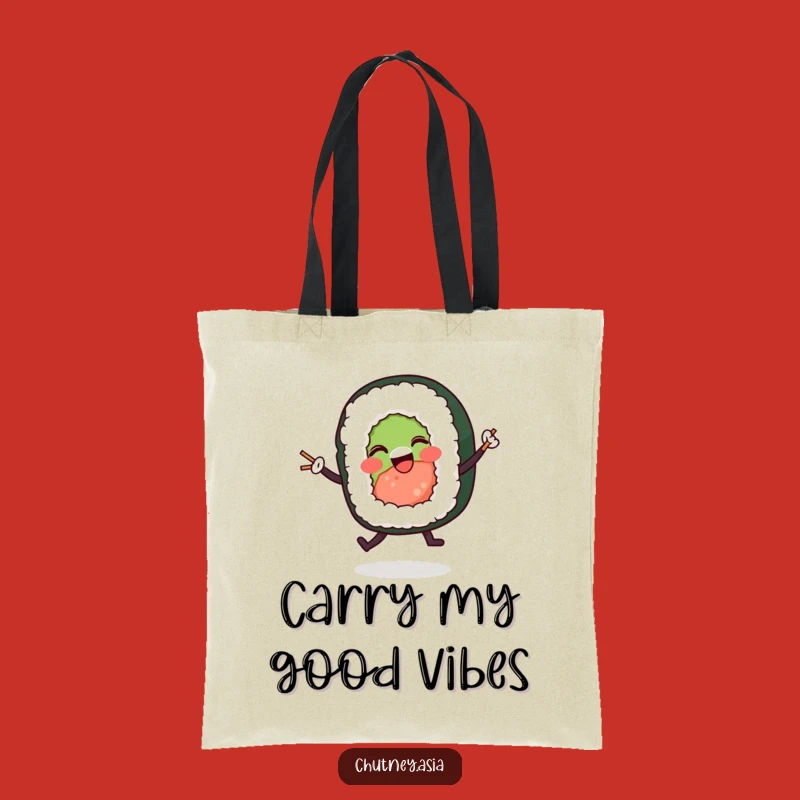 Funny Sushi Roll Dancing Tote Bag - Stylish and Humorous Carry-All Gift